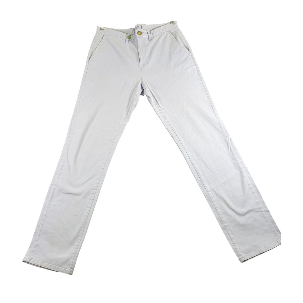 Johnnie-O West Coast Prep Men 34x34 Light Blue Cotton Chino Straight Leg Pants
